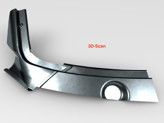 3D Scan des VW T4 Scheibenrahmens